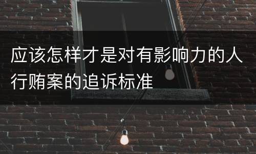 应该怎样才是对有影响力的人行贿案的追诉标准