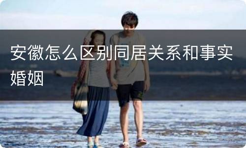 安徽怎么区别同居关系和事实婚姻