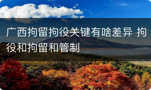 广西拘留拘役关键有啥差异 拘役和拘留和管制