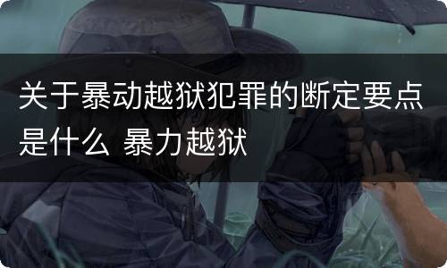 关于暴动越狱犯罪的断定要点是什么 暴力越狱