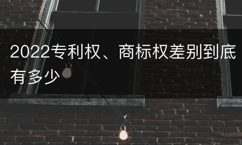 2022专利权、商标权差别到底有多少