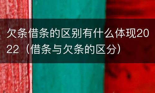 欠条借条的区别有什么体现2022（借条与欠条的区分）