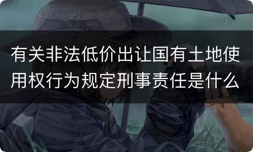有关非法低价出让国有土地使用权行为规定刑事责任是什么