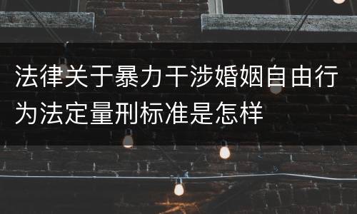 法律关于暴力干涉婚姻自由行为法定量刑标准是怎样