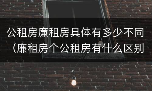 公租房廉租房具体有多少不同（廉租房个公租房有什么区别）