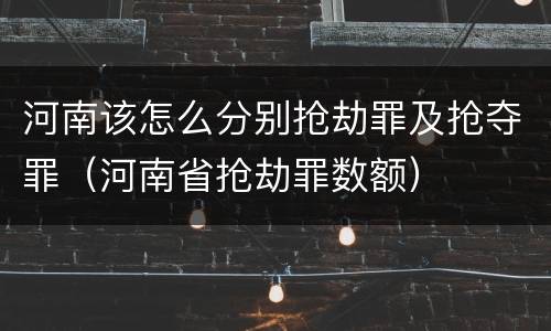 河南该怎么分别抢劫罪及抢夺罪（河南省抢劫罪数额）