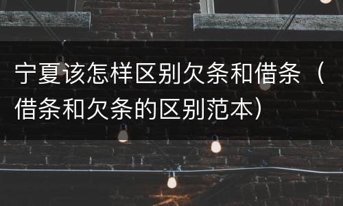 宁夏该怎样区别欠条和借条（借条和欠条的区别范本）
