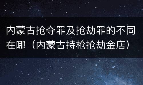 内蒙古抢夺罪及抢劫罪的不同在哪（内蒙古持枪抢劫金店）