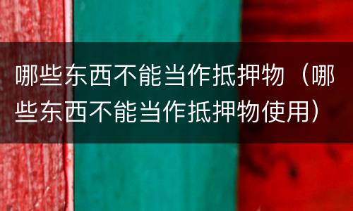 哪些东西不能当作抵押物（哪些东西不能当作抵押物使用）