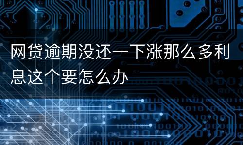 网贷逾期没还一下涨那么多利息这个要怎么办