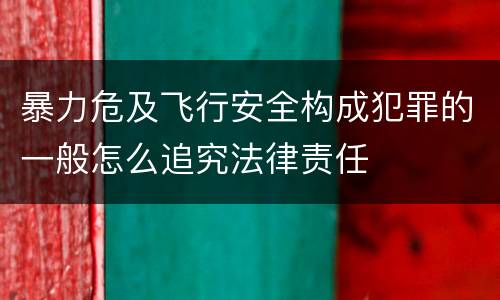 暴力危及飞行安全构成犯罪的一般怎么追究法律责任
