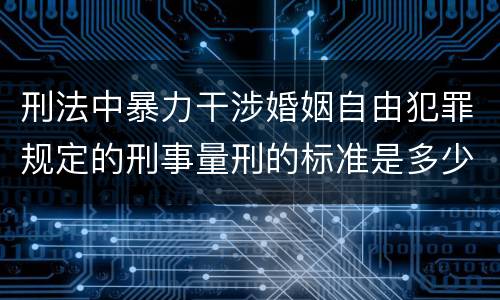 刑法中暴力干涉婚姻自由犯罪规定的刑事量刑的标准是多少