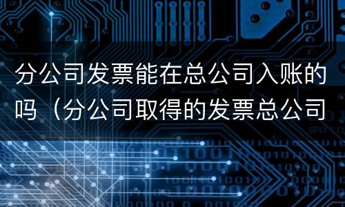 分公司发票能在总公司入账的吗（分公司取得的发票总公司可以抵扣吗）