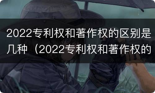 2022专利权和著作权的区别是几种（2022专利权和著作权的区别是几种形式）