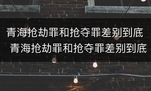 青海抢劫罪和抢夺罪差别到底 青海抢劫罪和抢夺罪差别到底有多大