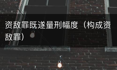 资敌罪既遂量刑幅度（构成资敌罪）