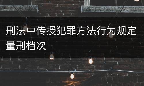 刑法中传授犯罪方法行为规定量刑档次