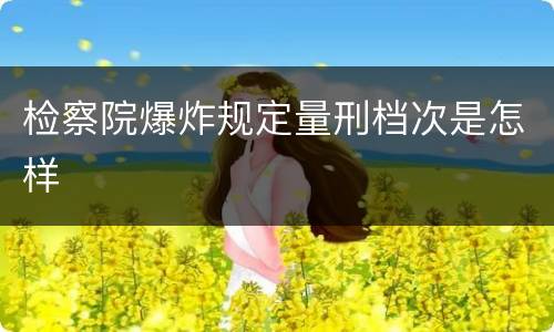 检察院爆炸规定量刑档次是怎样