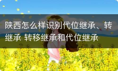 陕西怎么样识别代位继承、转继承 转移继承和代位继承