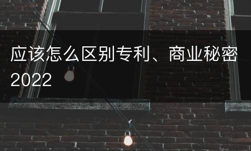应该怎么区别专利、商业秘密2022