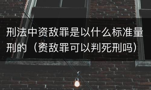 刑法中资敌罪是以什么标准量刑的（资敌罪可以判死刑吗）