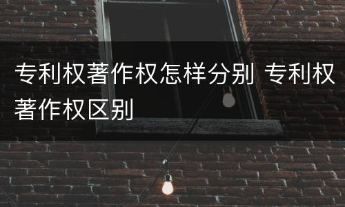 专利权著作权怎样分别 专利权著作权区别