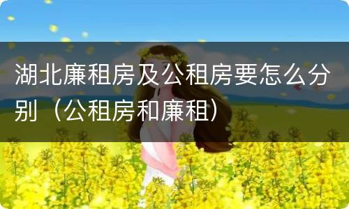 湖北廉租房及公租房要怎么分别（公租房和廉租）