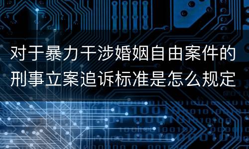 对于暴力干涉婚姻自由案件的刑事立案追诉标准是怎么规定