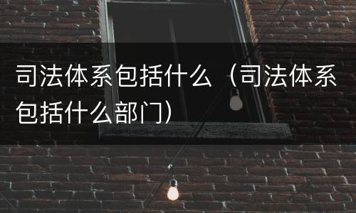 司法体系包括什么（司法体系包括什么部门）
