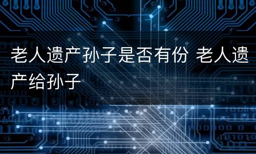 老人遗产孙子是否有份 老人遗产给孙子