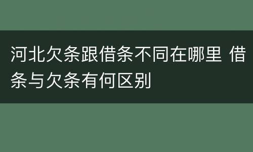 河北欠条跟借条不同在哪里 借条与欠条有何区别