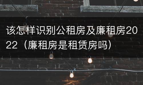 该怎样识别公租房及廉租房2022（廉租房是租赁房吗）