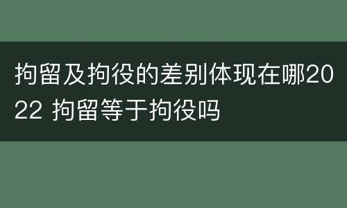 拘留及拘役的差别体现在哪2022 拘留等于拘役吗