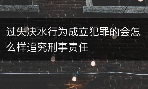 过失决水行为成立犯罪的会怎么样追究刑事责任