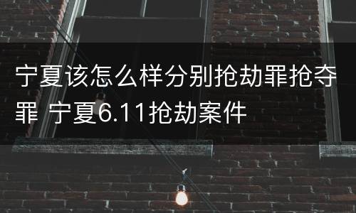宁夏该怎么样分别抢劫罪抢夺罪 宁夏6.11抢劫案件