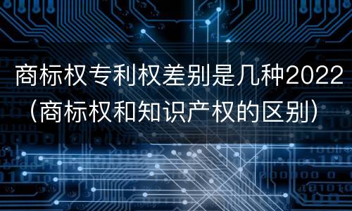 商标权专利权差别是几种2022（商标权和知识产权的区别）