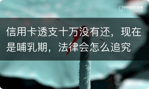 信用卡透支十万没有还，现在是哺乳期，法律会怎么追究