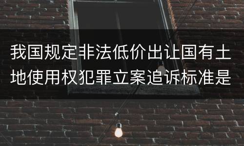 我国规定非法低价出让国有土地使用权犯罪立案追诉标准是怎样的