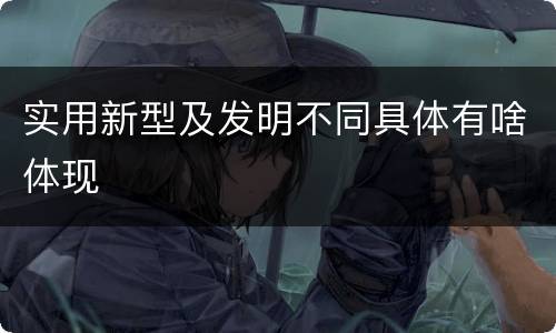 实用新型及发明不同具体有啥体现
