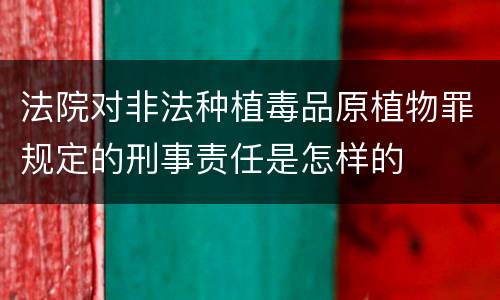 法院对非法种植毒品原植物罪规定的刑事责任是怎样的