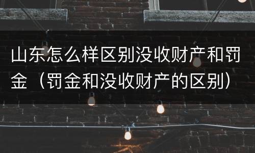 山东怎么样区别没收财产和罚金（罚金和没收财产的区别）