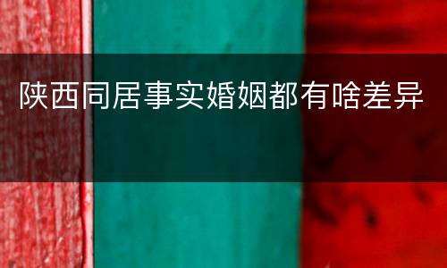 陕西同居事实婚姻都有啥差异