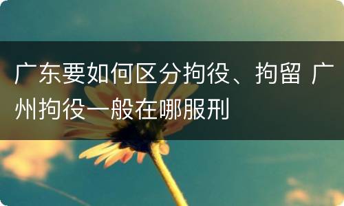 广东要如何区分拘役、拘留 广州拘役一般在哪服刑