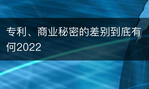 专利、商业秘密的差别到底有何2022