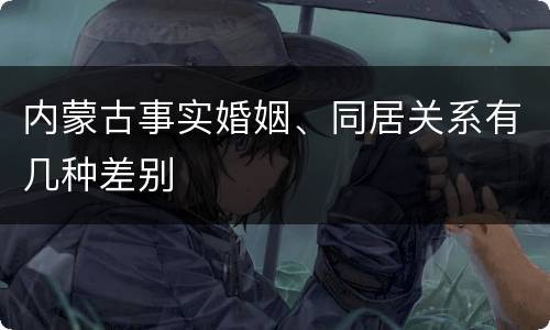 内蒙古事实婚姻、同居关系有几种差别