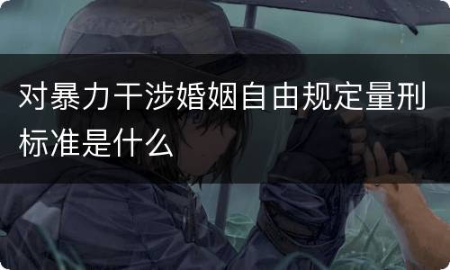 对暴力干涉婚姻自由规定量刑标准是什么
