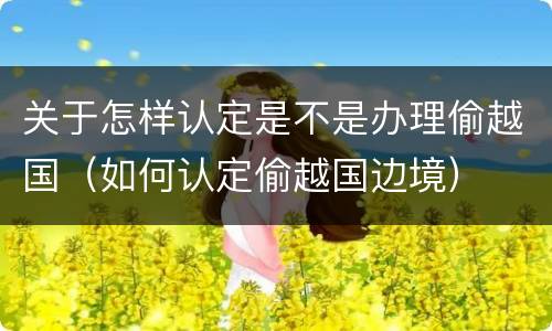 关于怎样认定是不是办理偷越国（如何认定偷越国边境）