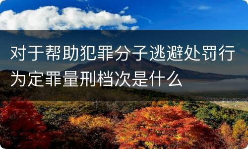 对于帮助犯罪分子逃避处罚行为定罪量刑档次是什么