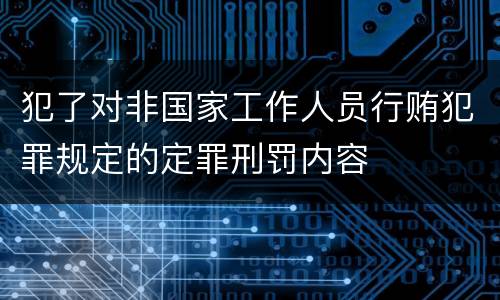 犯了对非国家工作人员行贿犯罪规定的定罪刑罚内容