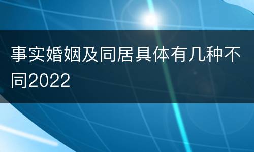 事实婚姻及同居具体有几种不同2022